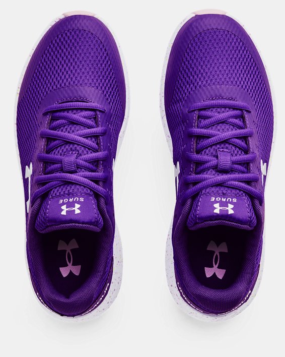 Girls' Grade School UA Surge 2 Fade Running Shoes, Purple, pdpMainDesktop image number 2